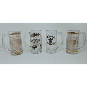 Culver 22k Gold Hoover Dam Glass Mugs Set Of 2 Waterfall Trim New Vintage
